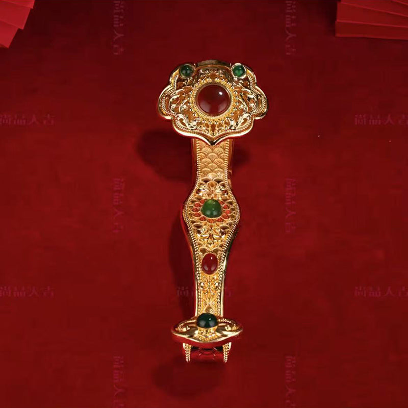 Mystic Ruyi Scepter Cloisonné Art - 26cm Blessing Gift for Fortune & Success