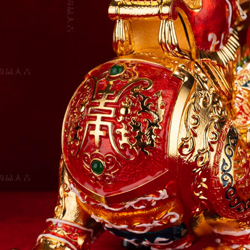 Imperial Pi Xiu Cloisonné Enamel Statue - Ancient Wealth Guardian with Hand-Painted Brilliance