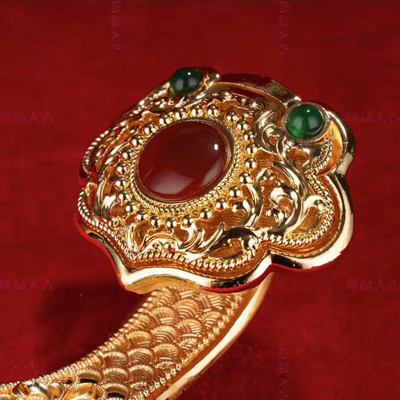Mystic Ruyi Scepter Cloisonné Art - 26cm Blessing Gift for Fortune & Success