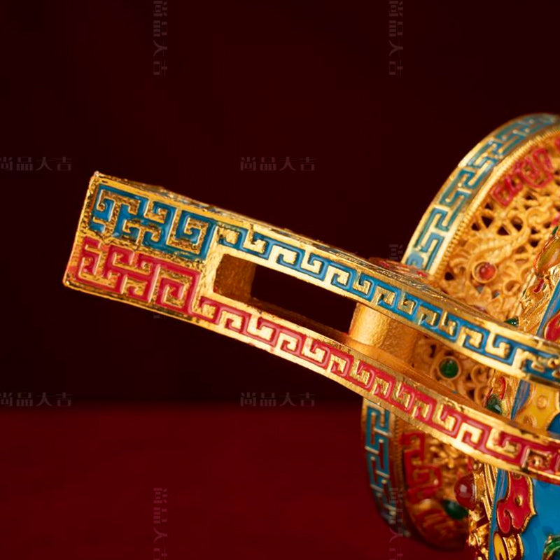 Imperial Harmony Cloisonné Ding - 22.5cm Sacred Vessel for Home & Office